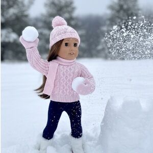 American‎ Girl doll with pink winter outfit